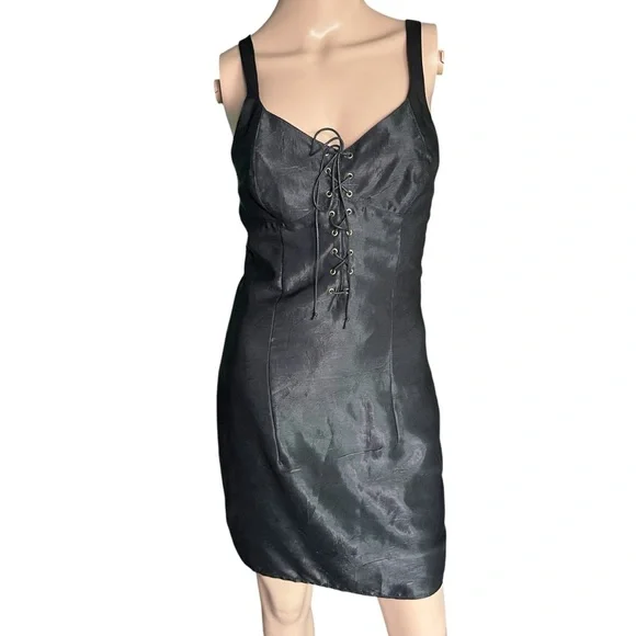 🦇Vintage Y2K Halloween Gothic Paris Laceup Dress🦇 - Picture 7 of 16